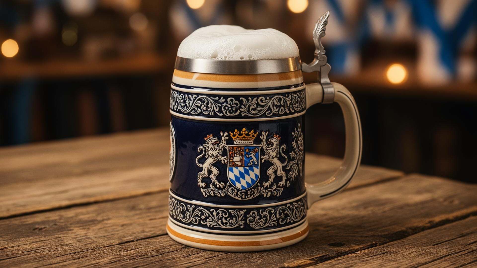 Traditional beer stein Oktoberfest Hamburg