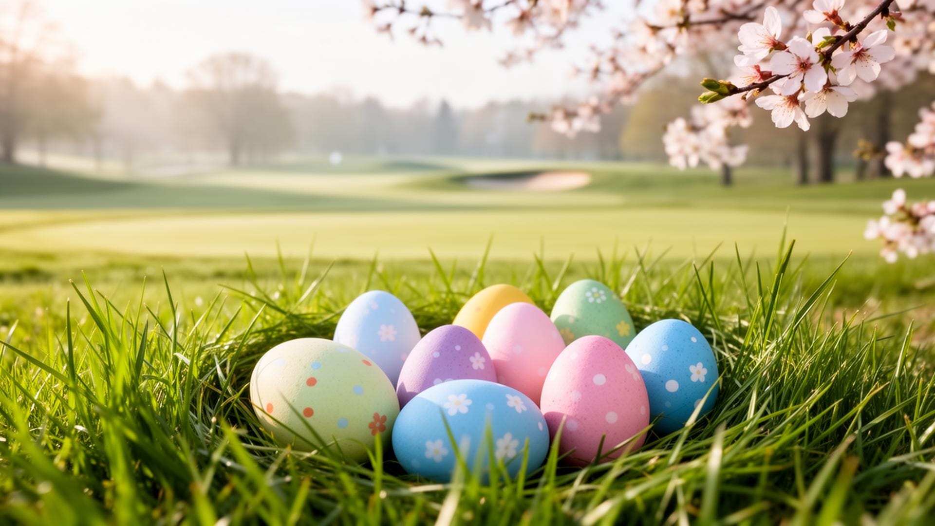 Osterstimmung auf dem Golfplatz der Golf Lounge Hamburg