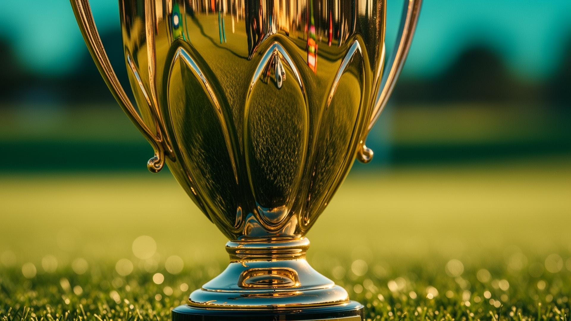 Golfturniere in der Golf Lounge Hamburg - Pokal auf dem Golfplatz