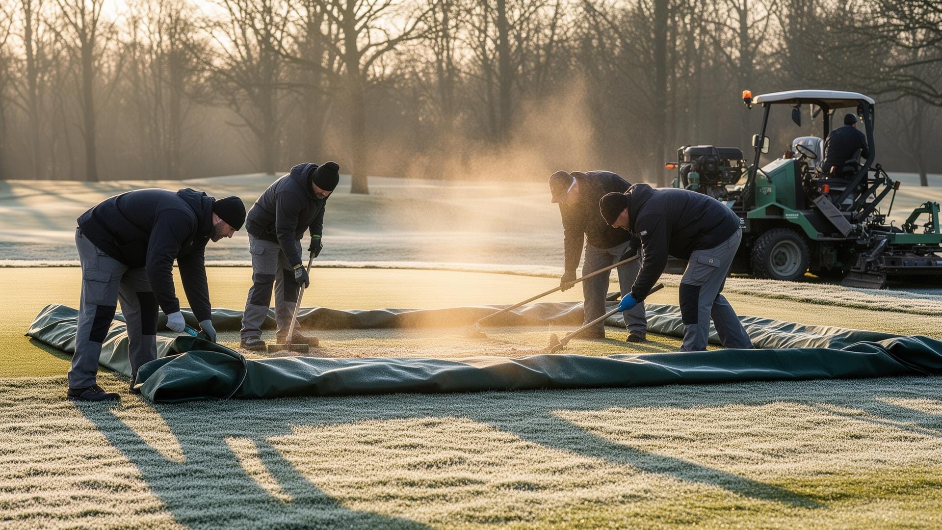Team in winter action