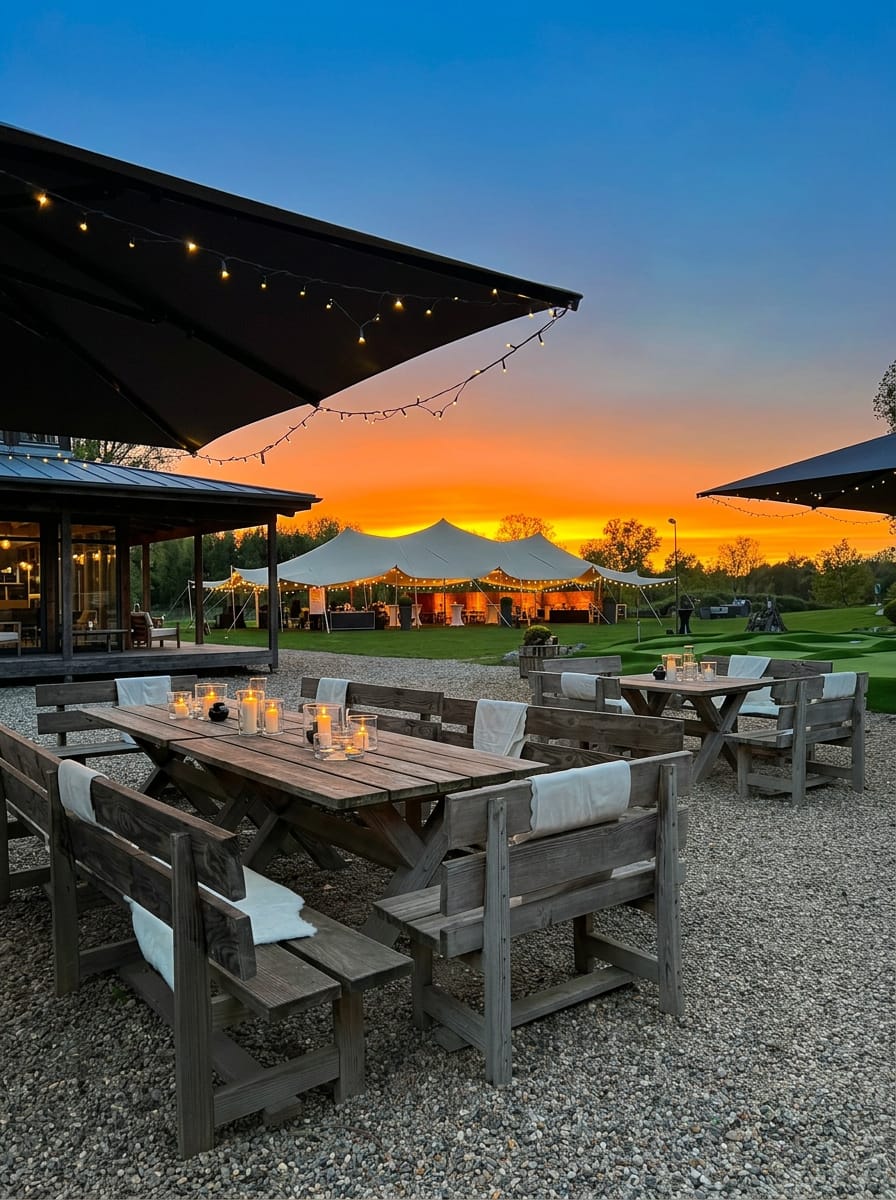 Restaurant Terrasse mit Blick auf den Golfplatz